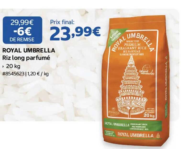 ROYAL UMBRELLA Riz long parfumé, 20 kg