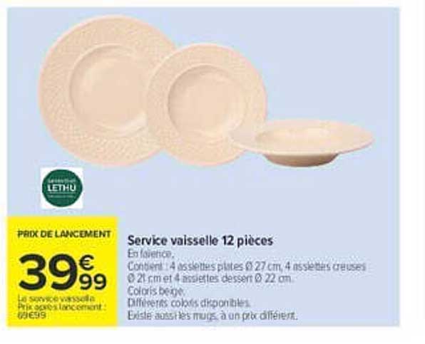 Service vaisselle 12 pièces