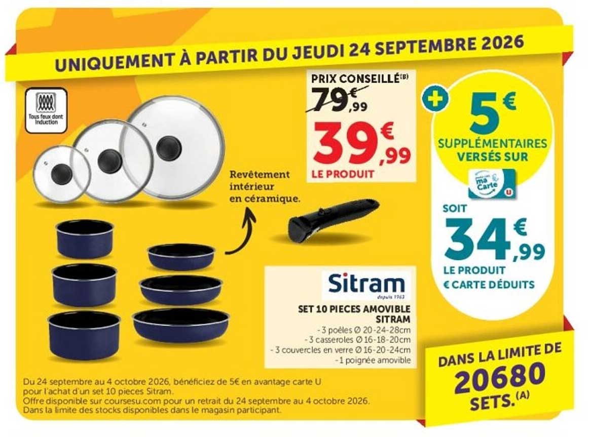Set 10 pièces amovible Sitram