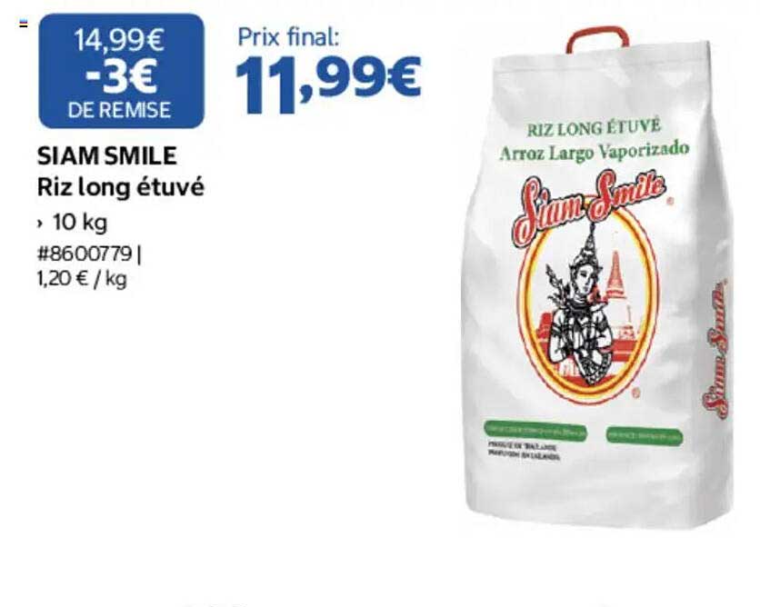 SIAM SMILE Riz long étuvé