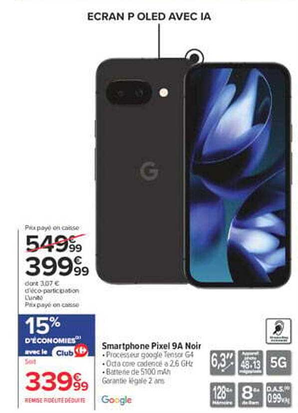 Smartphone Pixel 9A Noir