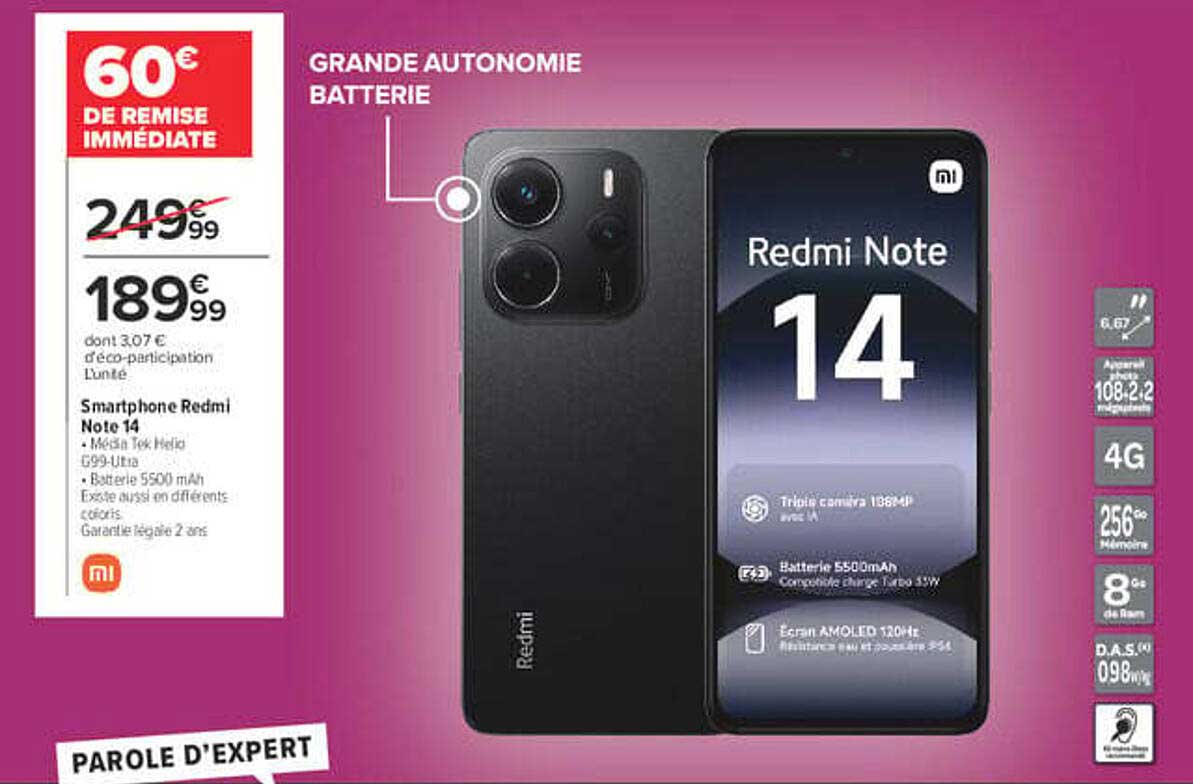 Smartphone Redmi Note 14
