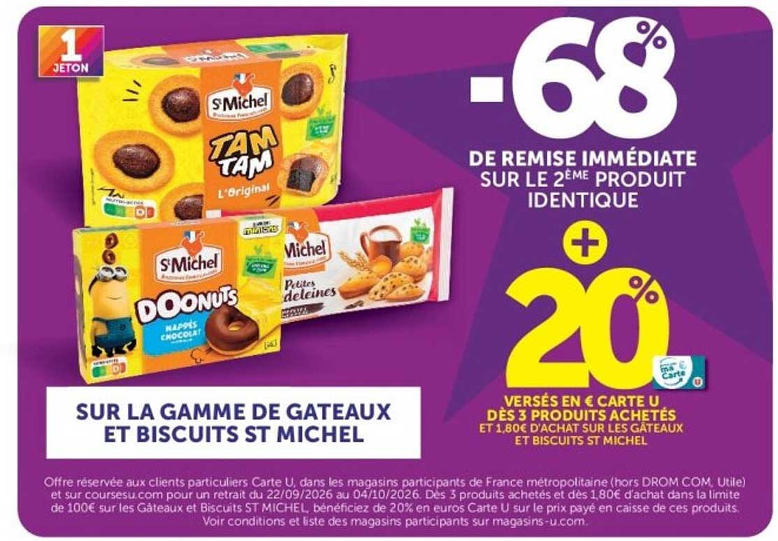 SUR LA GAMME DE GATEAUX ET BISCUITS ST MICHEL