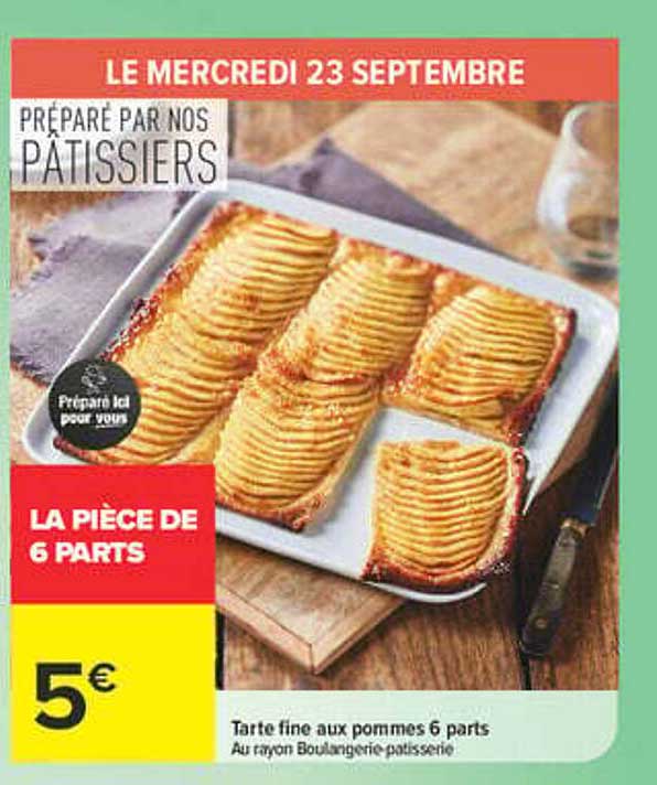 Tarte fine aux pommes 6 parts