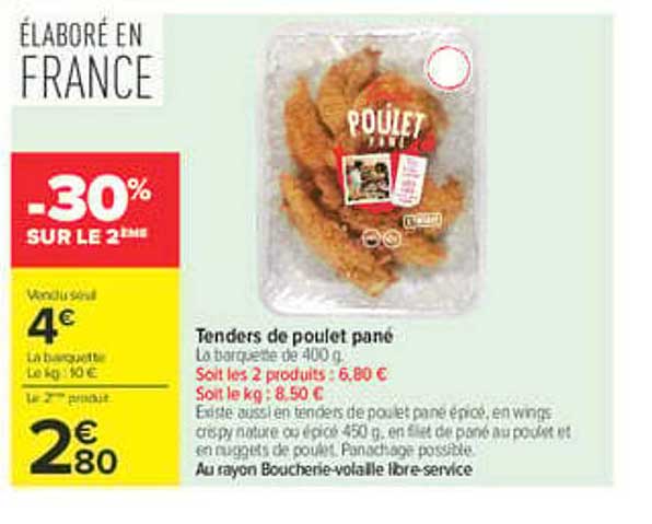 Tenders de poulet pané