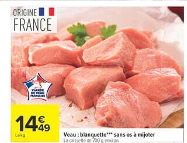 Veau : blanquette*** sans os à mijoter