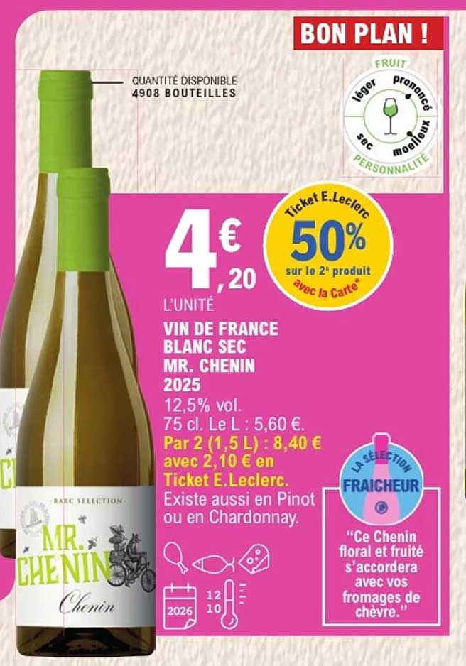 VIN DE FRANCE BLANC SEC MR. CHENIN 2025