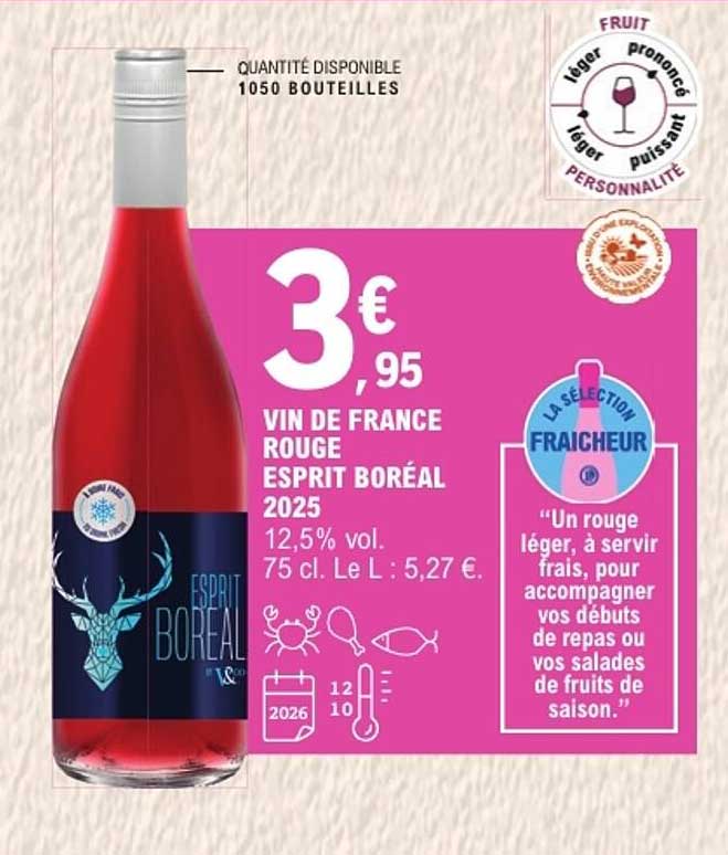 VIN DE FRANCE ROUGE ESPRIT BORÉAL 2025