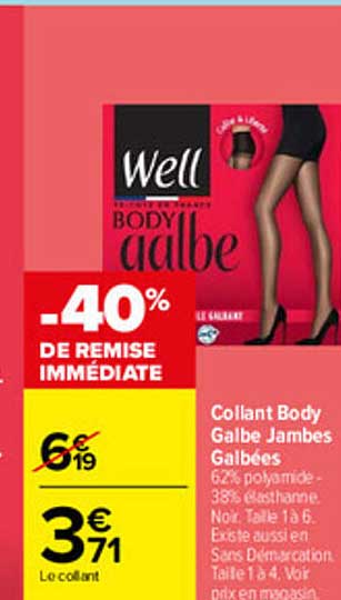 Well Body Galbe Collant Body Galbe Jambes Galbées