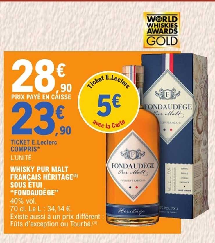 WHISKY PUR MALT FRANÇAIS HÉRITAGE SOUS ÉTUI “FONDAUDÈGE”