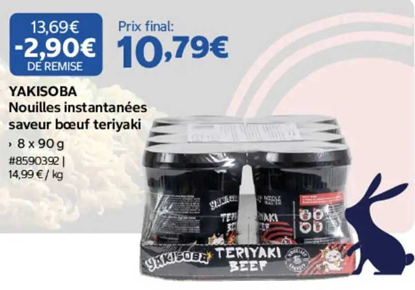 YAKISOBA Nouilles instantanées saveur bœuf teriyaki