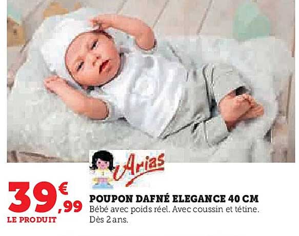 Promo Poupon élégance Andie 40 Cm chez Super U