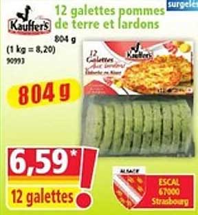 12 galettes pommes de terre et lardons