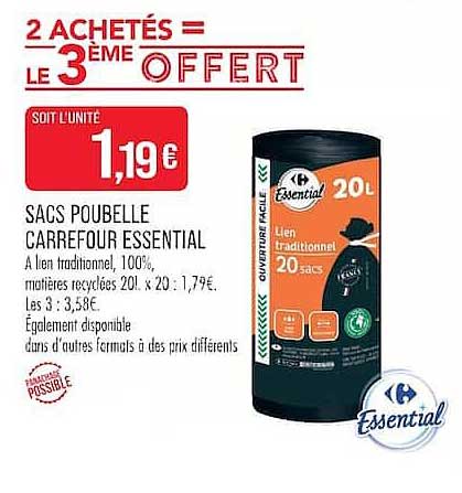 2 ACHETÉS = LE 3ÈME OFFERT