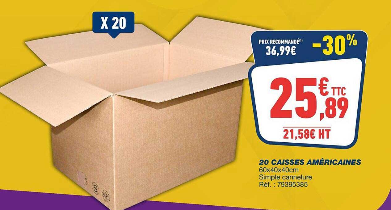 20 CAISSES AMÉRICAINES