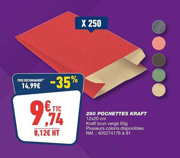 250 POCHETTES KRAFT