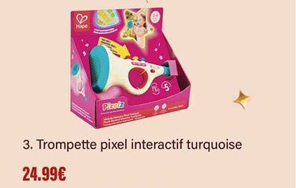 3. Trompette pixel interactif turquoise
