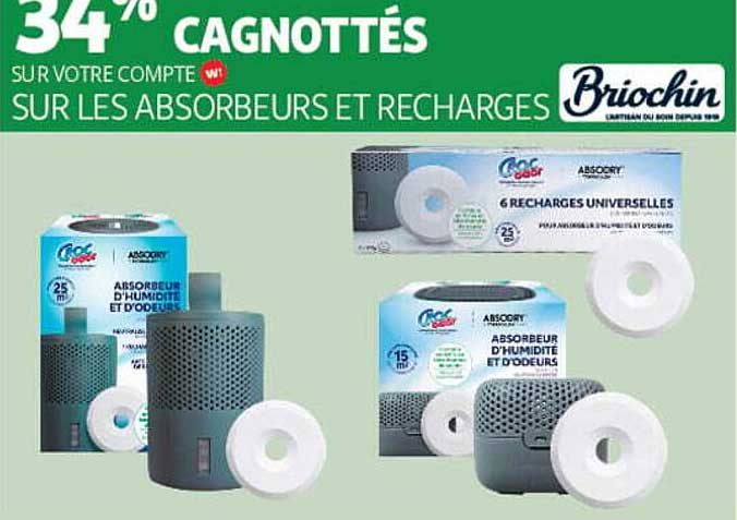 34% CAGNOTTÉS SUR VOTRE COMPTE SUR LES ABSORBEURS ET RECHARGES