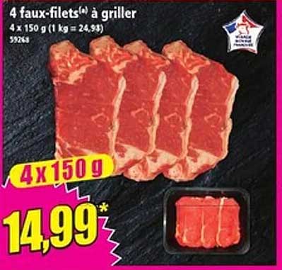 4 faux-filets à griller