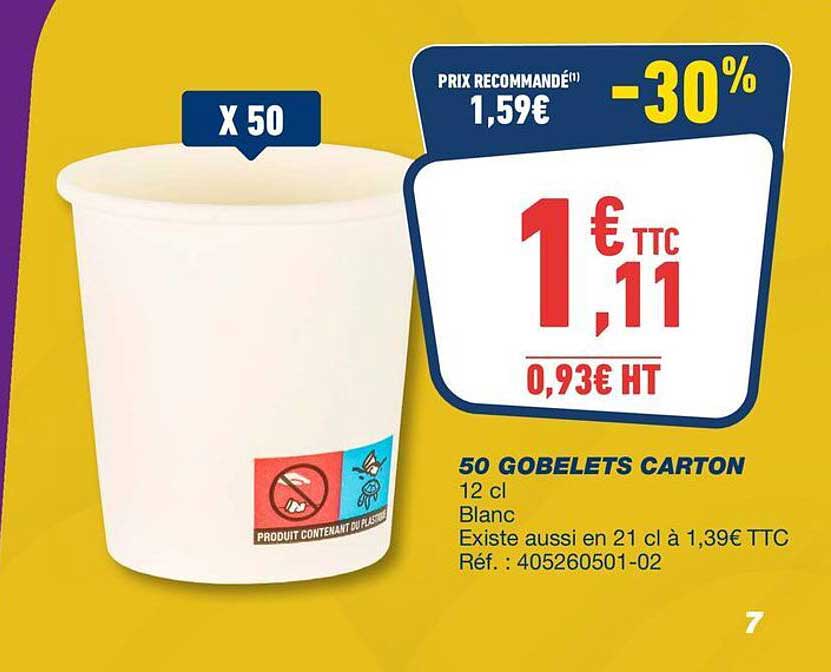 50 GOBELETS CARTON