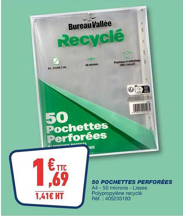 50 pochettes perforées