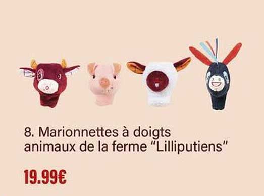 8. Marionnettes à doigts animaux de la ferme “Lilliputiens”