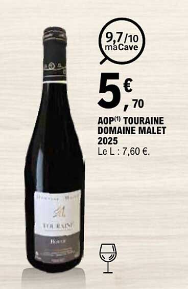 9,7/10 maCave 5€ 70 AOP(1) TOURAINE DOMAINE MALET 2025