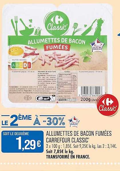 ALLUMETTES DE BACON FUMÉES