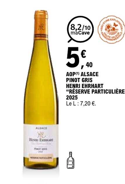 AOP ALSACE PINOT GRIS HENRI EHRHART “RÉSERVE PARTICULIÈRE 2025