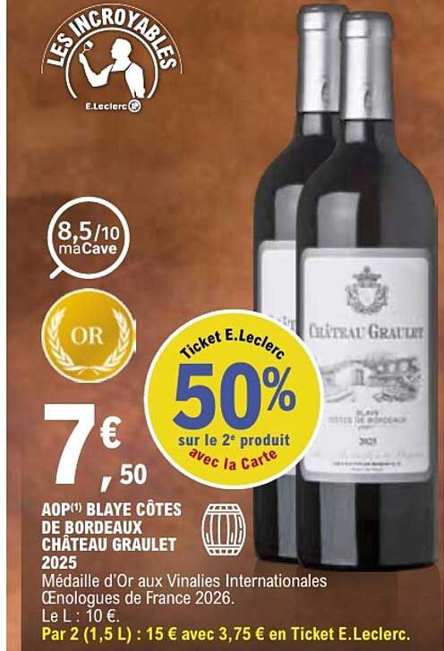 AOP BLAYE CÔTES DE BORDEAUX CHÂTEAU GRAULET 2025