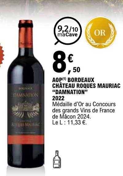 AOP Bordeaux Château Roques Mauriac “Dammation” 2022