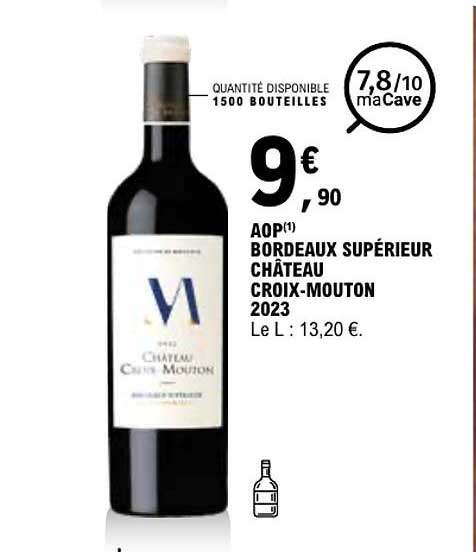 AOP BORDEAUX SUPÉRIEUR CHÂTEAU CROIX-MOUTON 2023