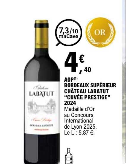 AOP BORDEAUX SUPÉRIEUR CHÂTEAU LABATUT “CUVEE PRESTIGE” 2024