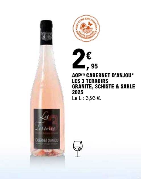 AOP(*) CABERNET D’ANJOU* LES 3 TERROIRS GRANITE, SCHISTE & SABLE 2025