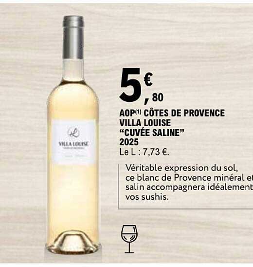 AOP CÔTES DE PROVENCE VILLA LOUISE “CUVÉE SALINE” 2025