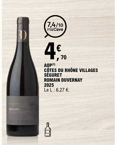 AOP CÔTES DU RHÔNE VILLAGES SÉGURET ROMAIN DUVERNAY 2025