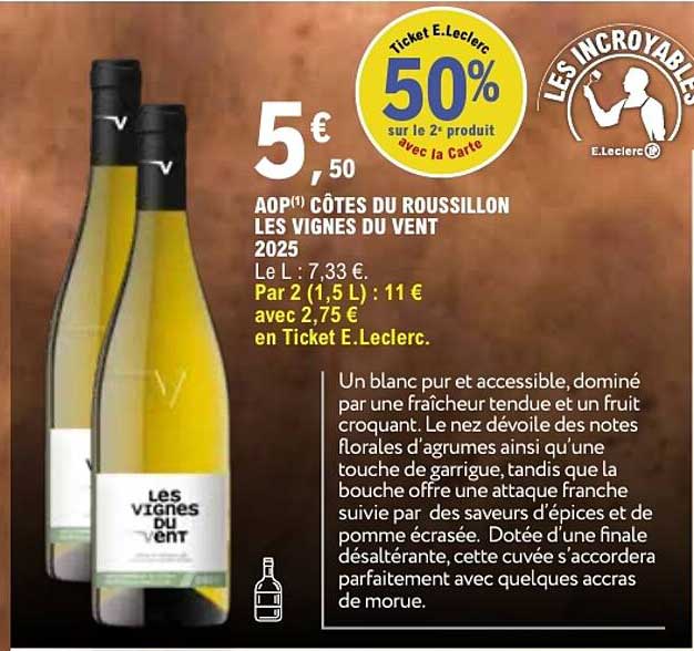 AOP CÔTES DU ROUSSILLON LES VIGNES DU VENT 2025
