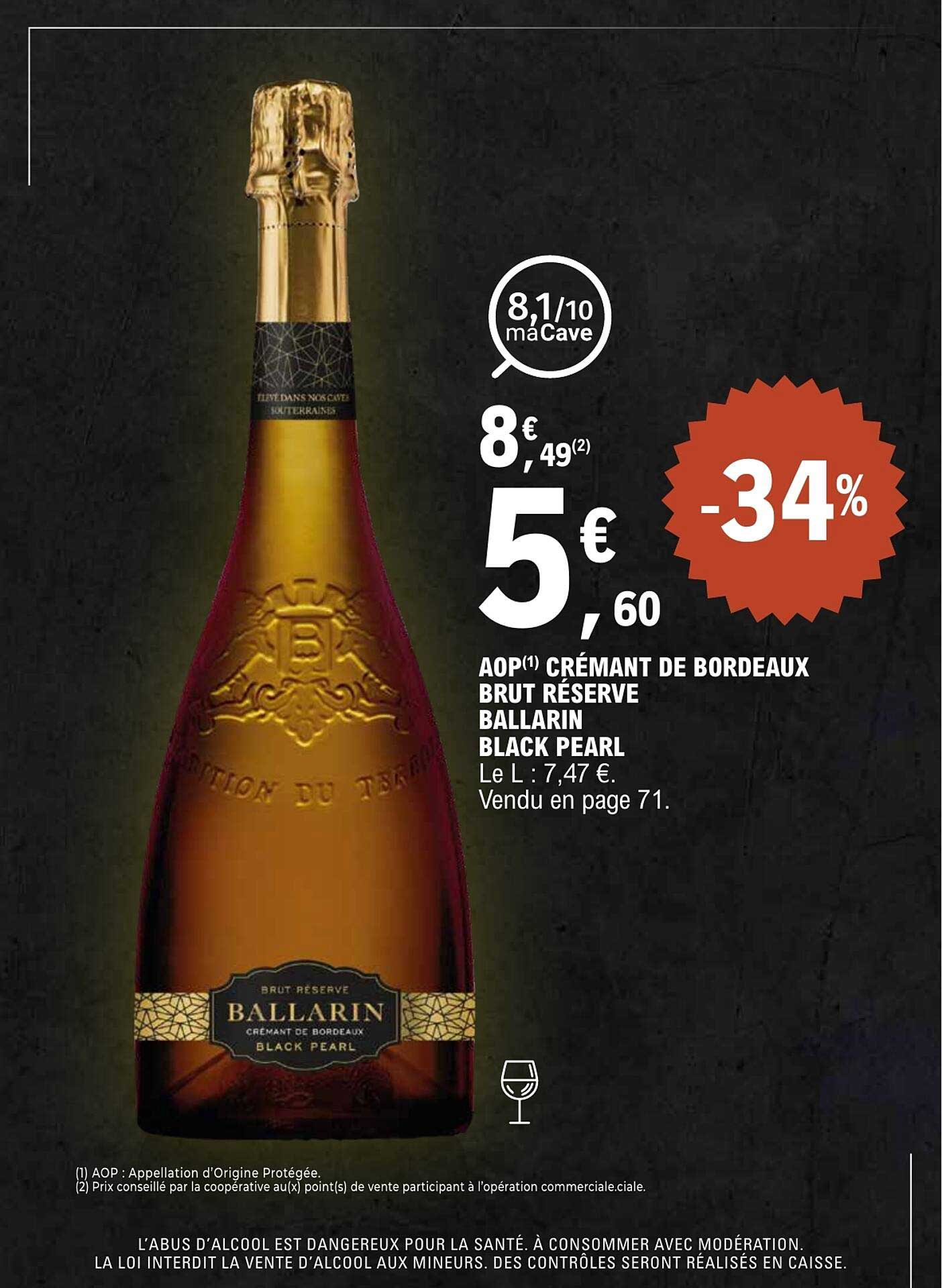 AOP CRÉMANT DE BORDEAUX BRUT RÉSERVE BALLARIN BLACK PEARL
