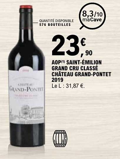AOP SAINT-ÉMILION GRAND CRU CLASSÉ CHÂTEAU GRAND-PONTET 2019