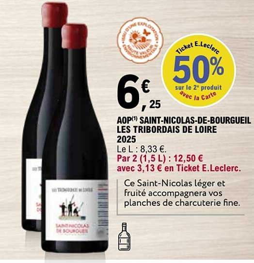 AOP SAINT-NICOLAS-DE-BOURGUEIL LES TRIBORDAIS DE LOIRE 2025