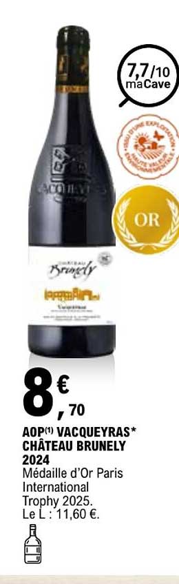 AOP(*) VACQUEYRAS* CHÂTEAU BRUNELY 2024