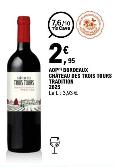AOP(1) BORDEAUX CHÂTEAU DES TROIS TOURS TRADITION 2025