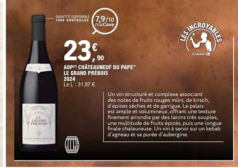 AOP(1) CHÂTEAUNEUF DU PAPE* LE GRAND PRÉBOIS 2024