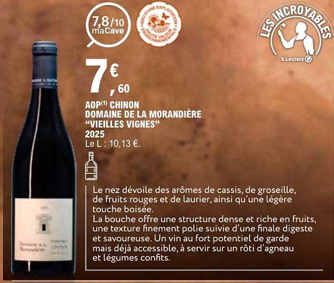 AOP(1) CHINON DOMAINE DE LA MORANDIERE “VIEILLES VIGNES” 2025