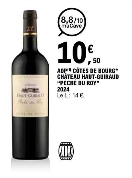 AOP(1) CÔTES DE BOURG* CHÂTEAU HAUT-GUIRAUD “PÊCHÉ DU ROY” 2024