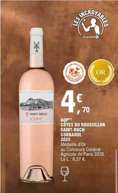 AOP(1) CÔTES DU ROUSSILLON SAINT-ROCH CORBAROL 2025