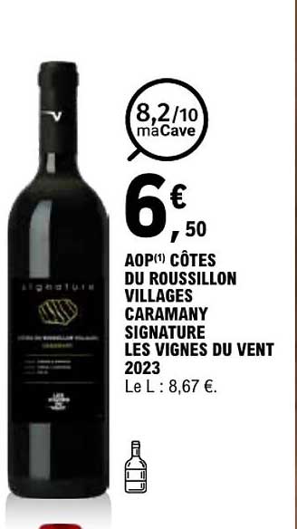 AOP(1) CÔTES DU ROUSSILLON VILLAGES CARAMANY SIGNATURE LES VIGNES DU VENT 2023