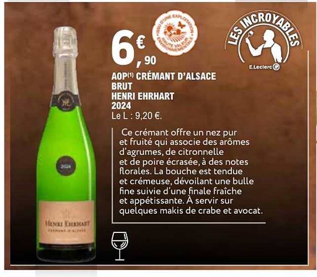 AOP(1) CRÉMANT D’ALSACE BRUT HENRI EHRHART 2024