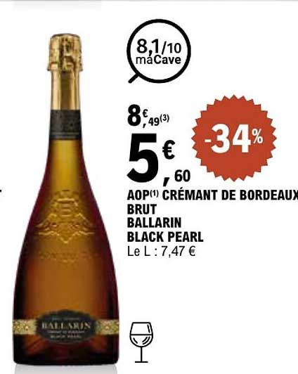 AOP(1) CRÉMANT DE BORDEAUX BRUT BALLARIN BLACK PEARL