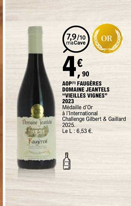 AOP(1) FAUGÈRES DOMAINE JEANTELS "VIEILLES VIGNES" 2023